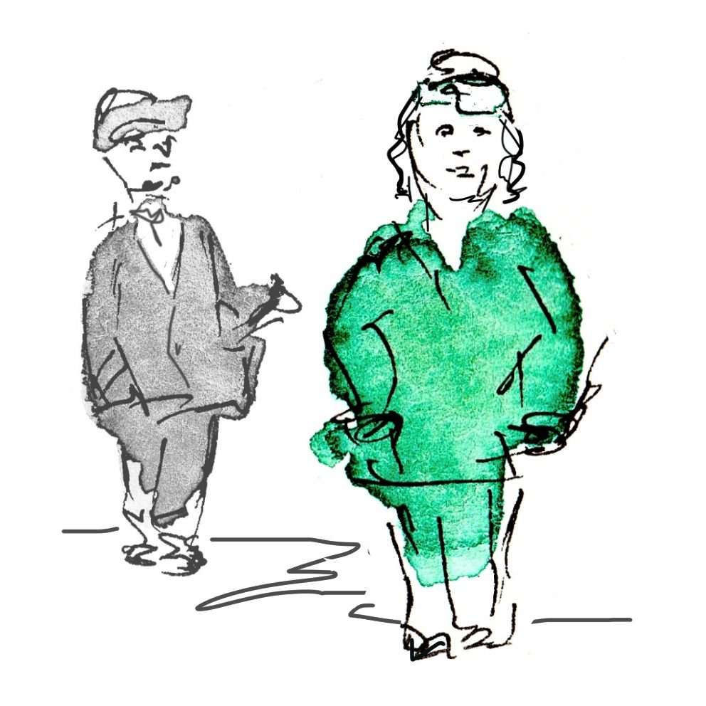 Nachfolgerin mit blassem Vorgänger im Hintergrund 